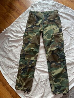 Men's Camo Cargo Pants - Green Woodland Utility Style